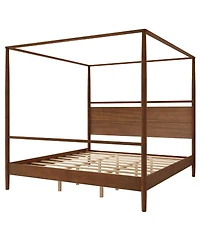 Streamdale Furniture Solid Wood Four-Poster Canopy Bed Frame, King Size