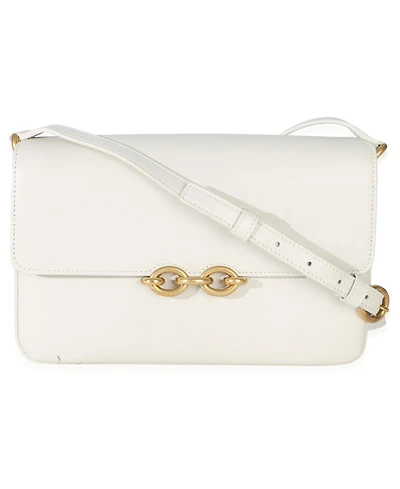 Pre-Owned Saint Laurent Cream Smooth Calfskin Le Maillon Satchel