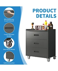 Viyet 3-Drawer Heavy Duty Metal Storage Cabinet