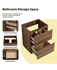 Sillysis Bathroom Vanity Cabinet Only, Freestanding Engineered Wood with 2 Drawers