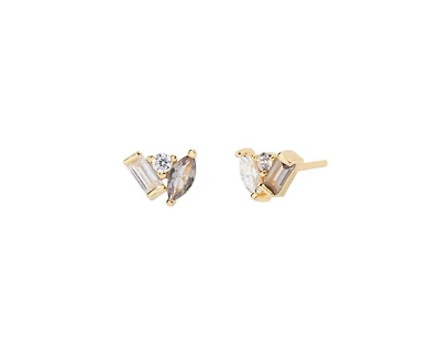 Little Sky Stone Seraphina Moissanite Grey Spinel Stud Earrings