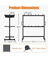 Aecojoy Folding Chair Rack, Dolly Chair Cart for 84 Chairs or 12 Tables, Heavy Duty 1080LBS Weight Capacity Storage Rack with Swivel Wheels