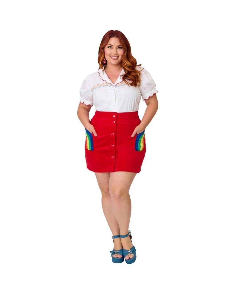 Smak Parlour Plus Embriodered Puff Sleeve Top