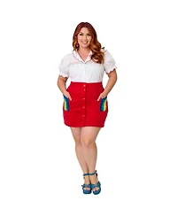 Smak Parlour Plus Embriodered Puff Sleeve Top