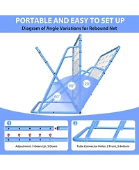 Xo Adjustable Soccer Rebounder Net 6x4 Ft, Double-Sided Bounce Trainer with Steel Frame, Portable Soccer Practice Net for Backyard