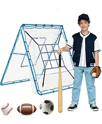 Xo 4x4.5 Ft Baseball Rebounder Net, Steel Frame Pitchback Trainer for Baseball Softball, Portable Backyard Practice Net