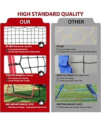 Xo Adjustable Soccer Rebounder Net 6x4 Ft, Heavy Duty Bounce Back Trainer, Steel Frame Portable Practice Net for Backyard Training
