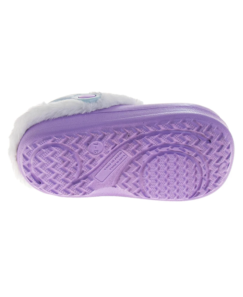 Disney Girls' Frozen Anna and Elsa Clogs Fuzzy, Fleece Lined, and Warm Garden Shoes
