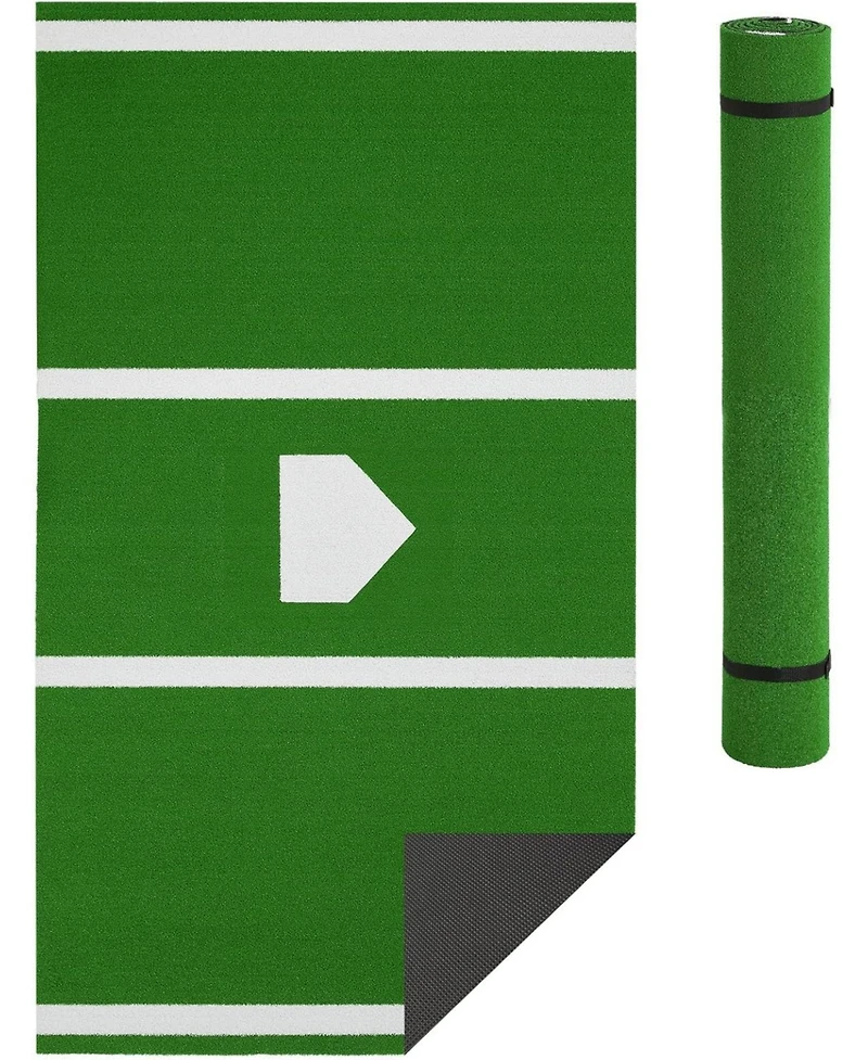 Xo Baseball Hitting Mat, Anti-Slip Turf with Home Plate for Indoor Outdoor Batting Practice Training
