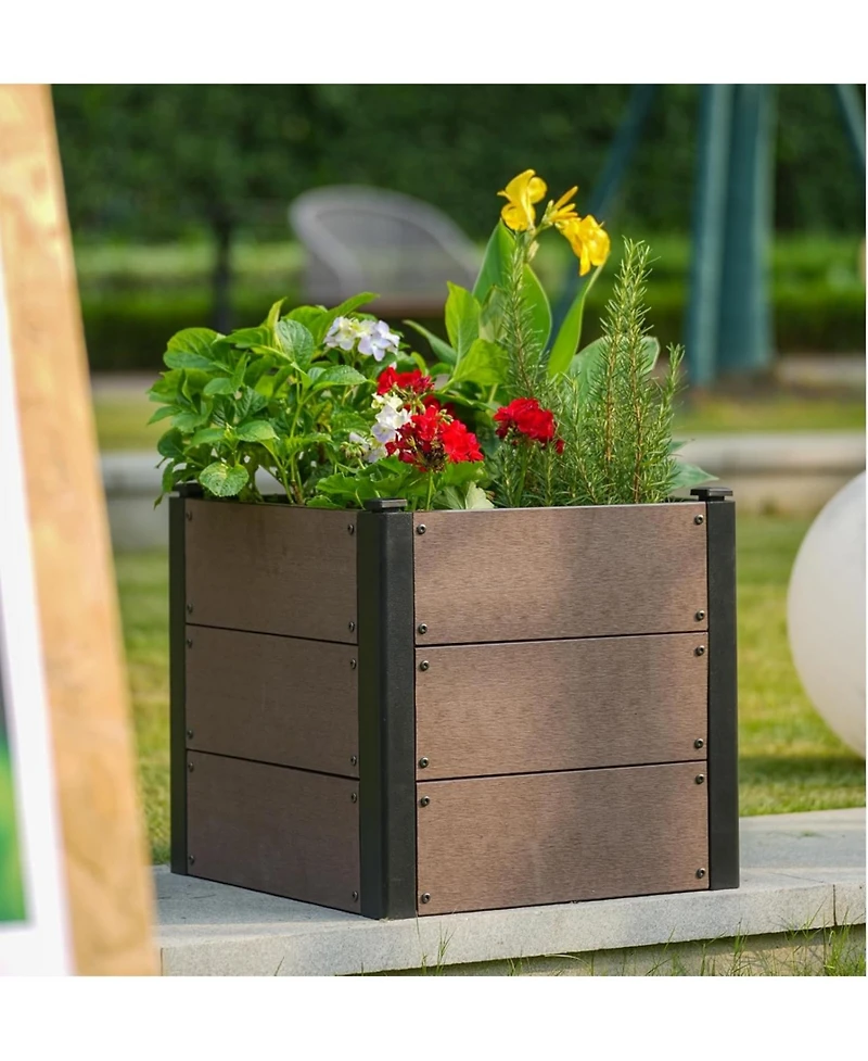 Xo Wood Raised Garden Bed , Outdoor Planter Box with Bottom, Elevated Garden Bed for Vegetables, Flowers, Patio