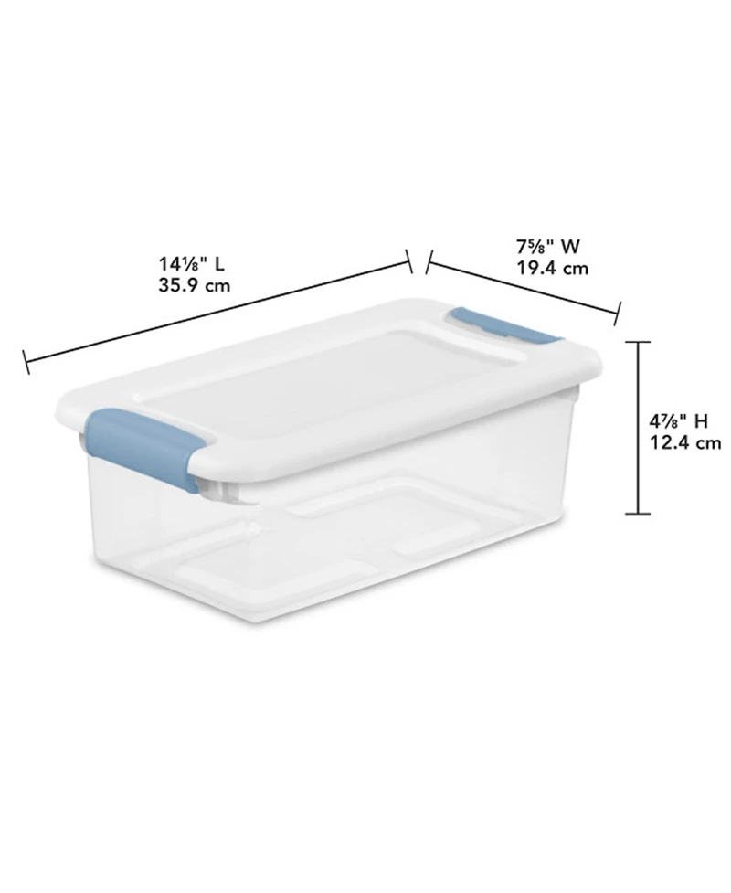 Sterilite 6-Quart Clear and Blue Stackable Latching Storage Container (48 Pack)