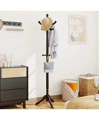 Slickblue Entryway Hall Tree with 11 Hooks and Adjustable Heights