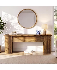 Tribesigns 63-Inch Low Console Table, Farmhouse Wooden Entryway Table, for Living Room, Entrance, Hallway