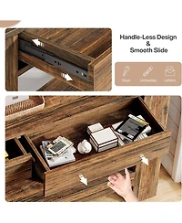 Tribesigns 63" Console Table with 2 Drawers, Long Sofa Table Behind Couch for Living Room, Hallway, Foyer