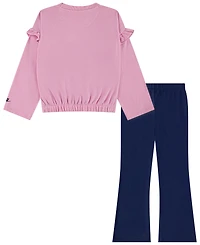 Nike Girls' 4-6X Ruffle Top and Flared Leggings, 2-Piece Set