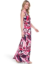 Jessica Howard Women's Sleeveless Tuck Front Maxi Dress