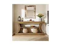Tribesigns 70.9" Rectangle Wood Console Table with 3 Storage Shelves