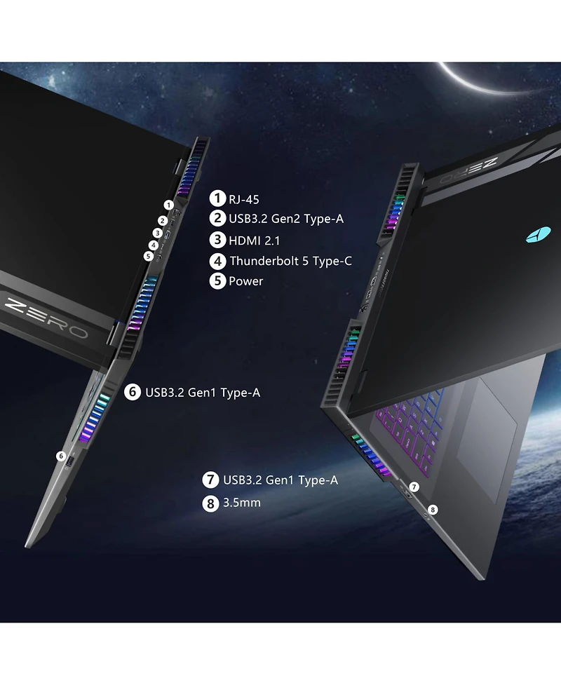 Thunderobot Zero 16 16" Traditional Laptop Intel Core Ultra 9 32GB Ram Nvidia GeForce Rtx 5070 Ti 1TB Ssd Storage Windows 11 Home 360Hz