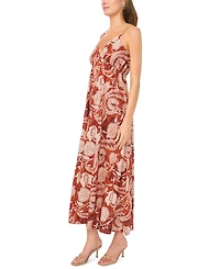 Msk Women's Paisley Print Button-Front Maxi Dress