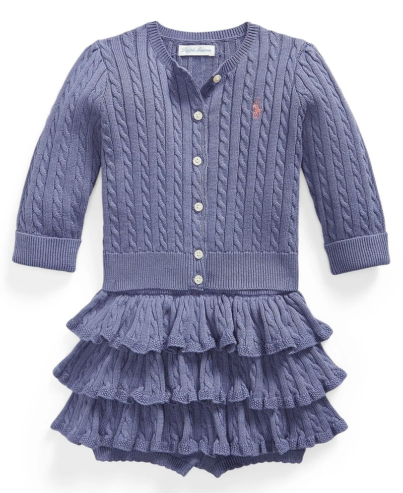 Polo Ralph Lauren Baby Girls' Long-Sleeve Cardigan and Skort, 2-Piece Set