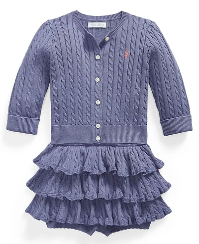 Polo Ralph Lauren Baby Girls' Long-Sleeve Cardigan and Skort, 2-Piece Set