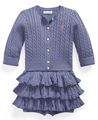 Polo Ralph Lauren Baby Girls' Long-Sleeve Cardigan and Skort, 2-Piece Set