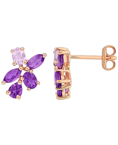Macy's Rhodolite (1-3/8 ct. t.w.) Earrings Sterling Silver (Also Available Amethyst)