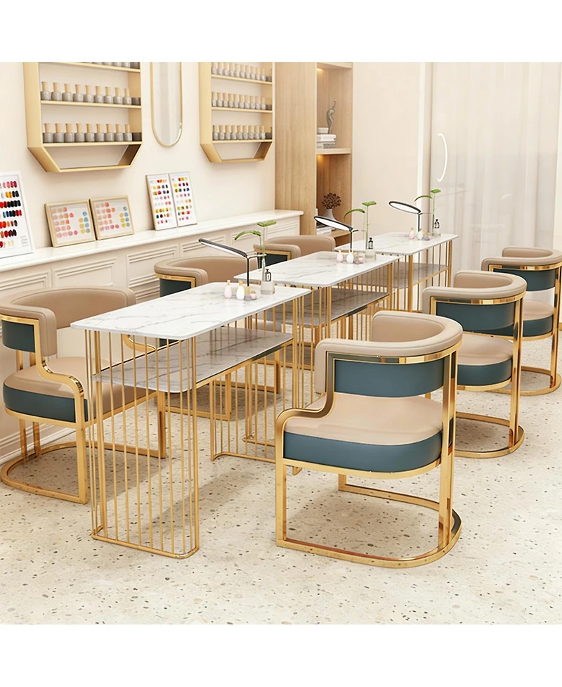 Streamdale Furniture Modern Dining Chairs Set of 2, Iron Frame, Pu Upholstered Accent Chairs