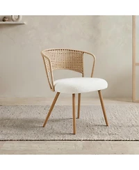 Streamdale Furniture 2 Piece Wicker Dining Chair Set with Cushioned Cane Back and Metal Legs