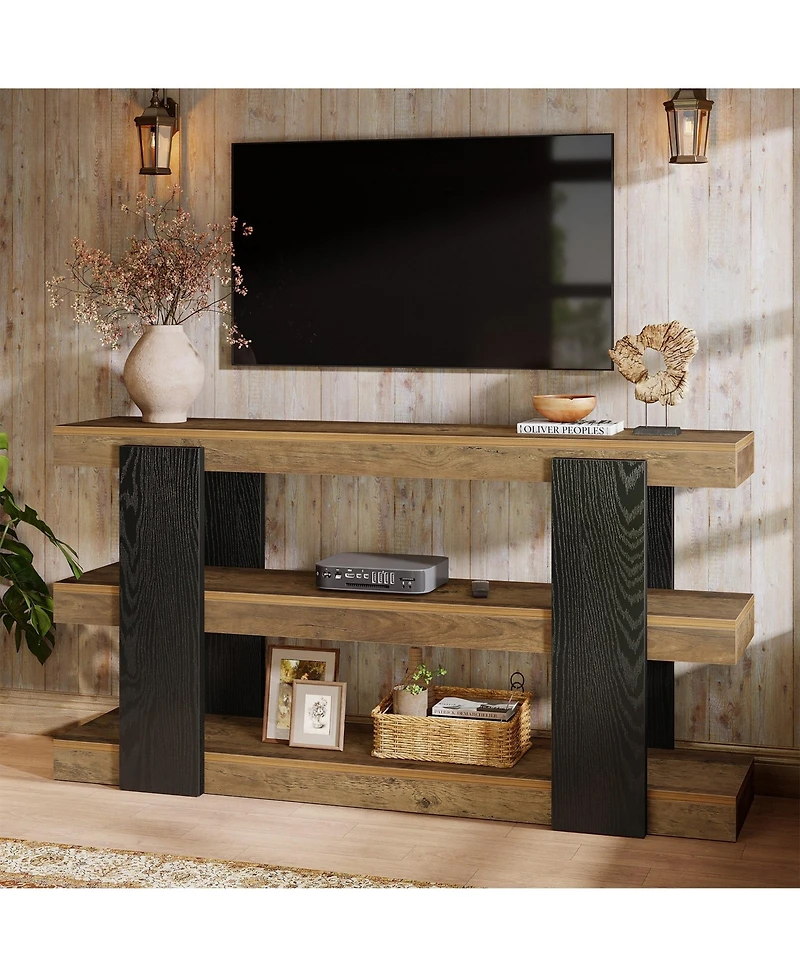 Slickblue 3-Tier Sofa Console Table with Storage for Entryway or Hallway