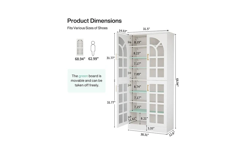 Slickblue Led-Illuminated Bookcase Cabinet with Doors for Stylish Home Storage