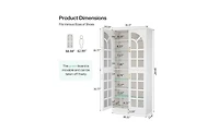 Slickblue Led-Illuminated Bookcase Cabinet with Doors for Stylish Home Storage