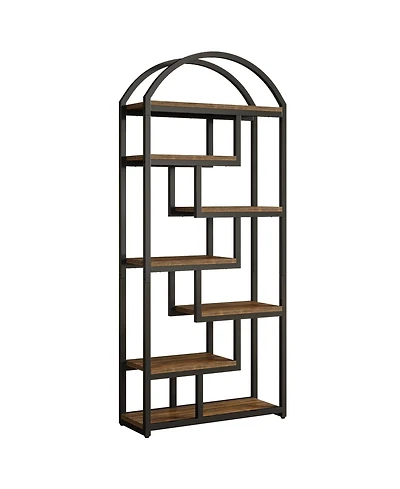 Slickblue Open Shelf Industrial Bookcase with Arched Design for Home Storage
