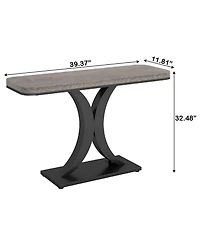 Slickblue Modern Entryway Console Table with Geometric Base for Narrow Spaces and Hallways