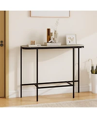 Slickblue Entryway Console Table with Faux Marble Top and Metal Frame