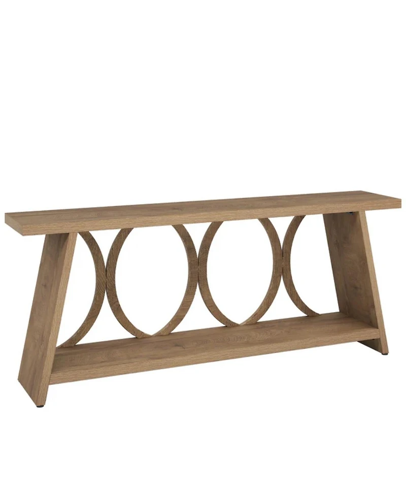Slickblue Farmhouse Hallway Accent Console Table with 2-Tier Storage Shelf