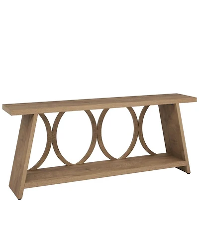 Slickblue Farmhouse Hallway Accent Console Table with 2-Tier Storage Shelf
