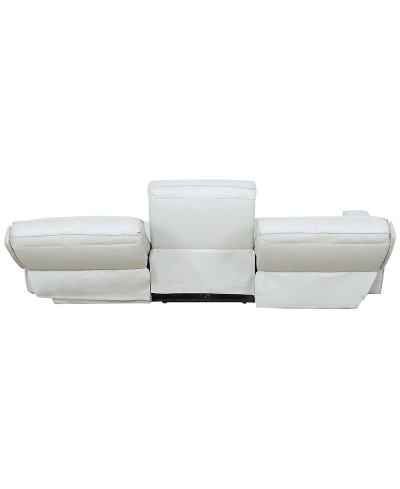 Zackary 3-Piece Leather Chaise Sofa with 2 Power Motion, Macy's Exclusive