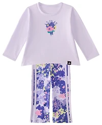 adidas Baby Girls' Long-Sleeve T-Shirt and Pants, 2-Piece Set