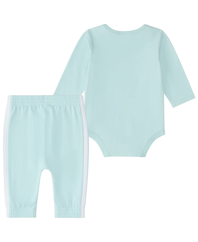 adidas Baby Girls' Long-Sleeve Bodysuit and Pants, 2-Piece Set