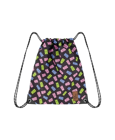 Deux par Deux Little Girl Gummy Bears Lightweight Durable Drawstring Bag
