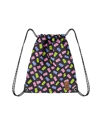 Deux par Deux Little Girl Gummy Bears Lightweight Durable Drawstring Bag