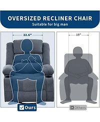gaomon Wide 360degree(s) Swivel Rocker Recliner for Adults, Cup Holder - Upholstered Deep Seat Linen Lazy Boy Chair for Living Room and Nursery