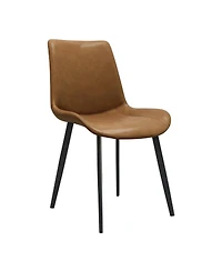 Streamdale Furniture Pu Leather Dining Chairs with Metal Legs, Set of 4