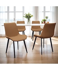 Streamdale Furniture Pu Leather Dining Chairs with Metal Legs, Set of 4
