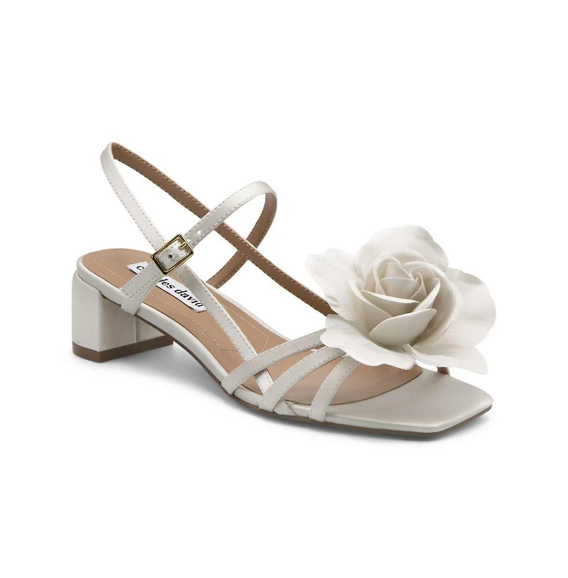 Charles David Womens Deb Floral Low Heel Sandal