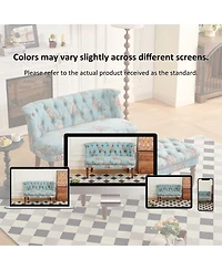Streamdale Furniture Tufted Floral Accent Chair with Turned Wood Legs