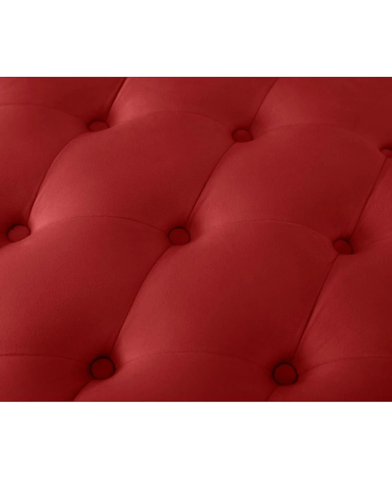 Streamdale Furniture Classical Velvet Recliner Chair with Button Tufting and Nailhead Trim
