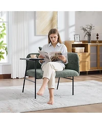 Streamdale Furniture Modern Upholstered Lounge Chair with Side Table and Storage Pockets