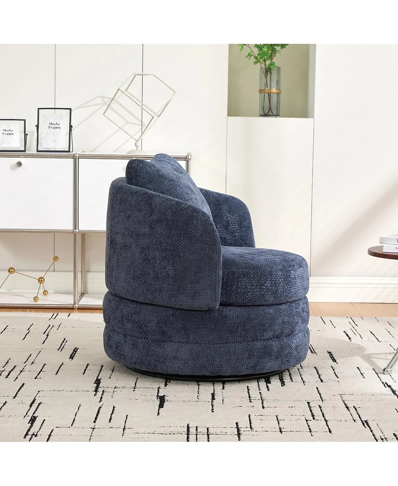 Streamdale Furniture Modern 360degree Swivel Barrel Accent Chair with Pillow